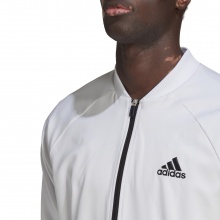 adidas Tennis-Trainingsjacke Stretch Woven (Stretchmaterial, feuchtigkeitsabsorbierend) weiss Herren